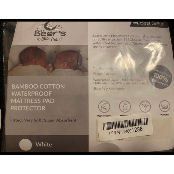 Bamboo cotton waterproof mini basinet pad protector NEW 25 x 16 - Picture 1 of 5